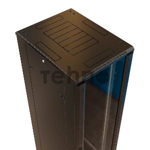 Шкаф коммутационный WRline (WR-TT-2266-AS-RAL9004) напольный 22U 600x600мм пер.дв.стекл задн.дв.стал.лист 2 бок.пан. 800кг черный 510мм 1166мм IP20 сталь