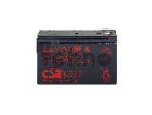 Батарея CSB серия GP, GP1272, напряжение 12В, емкость 7.2Ач (разряд 20 часов), макс. ток разряда (5 сек.) 100А, ток короткого замыкания 304А, макс. ток заряда 2.8A, свинцово-кислотная типа AGM, клеммы F1, ДxШxВ 150.9x64.8x98.6мм., вес 2.4кг., срок службы 5