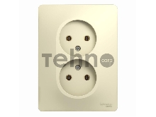 Розетка 2-м СП Glossa 16А IP20 без заземл. беж. SchE GSL000220