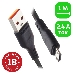 Кабель GoPower GP01M USB (m)-microUSB (m) 1.0м 2.4A ПВХ черный (1/800), фото 3