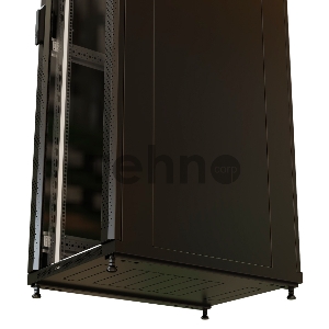 Шкаф коммутационный WRline (WR-TT-2266-AS-RAL9004) напольный 22U 600x600мм пер.дв.стекл задн.дв.стал.лист 2 бок.пан. 800кг черный 510мм 1166мм IP20 сталь