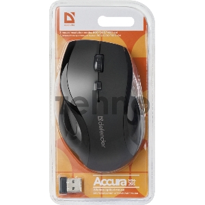 Беспроводная оптическая мышь Defender Accura MM-295 черный [52295] {Беспроводная оптическая мышь, 6 кнопок, 800-1600 dpi}