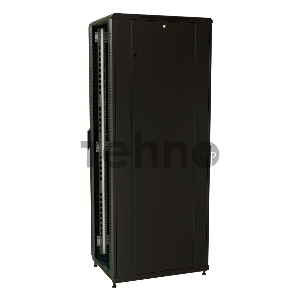 Шкаф серверный WRline (WR-TT-2268-AS-RAL9004) напольный 22U 600x800мм пер.дв.стекл задн.дв.стал.лист 2 бок.пан. 800кг черный 710мм 1166мм IP20 сталь