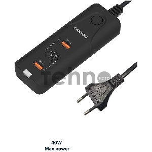 Зарядное устройство CANYON H-10, Wall charger. CNE-CHA10B Input: 100-240V~50/60Hz 1.0A Max Output1/Output2: DC USB-A QC3.0 5.0V/3.0A,9.0V/2.0A,12.0V/1.5A 18.0W(Max)USB-C PD 5.0V/3.0A,9.0V/2.22A,12.0V/1.67A 20.0W(Max)USB-A+C 5.0V/3.0A 15.0W(Max)Total Power