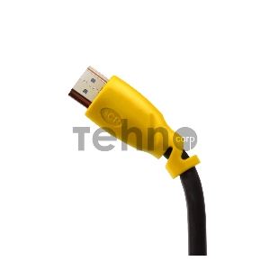 Greenconnect Кабель 5.0m HDMI версия 1.4,  черный, желтые коннекторы, OD7.3mm, 30/30 AWG, позолоченные контакты, Ethernet 10.2 Гбит/с, 3D, 4K , экран(GCR-HM340-5.0m)