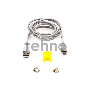 Кабель Cablexpert магнитный USB 2.0 CC-USB2-AMLM31-1M, AM/TypeC - microBM 5P - iPhone lightning, комбо кабель, 1м, алюминиевые разъемы, коробка