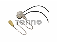 Выключатель для настенного светильника c проводом и деревянным наконечником  «Silver» REXANT