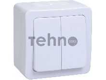 Выкл 2кл о/у IP54 (цвет клавиши:белый) ГЕРМЕС PLUS Iek EVMP20-K01-10-54-EC ВС20-2-0-ГПБ