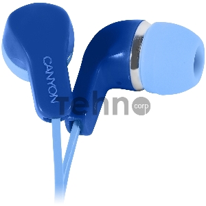 Наушники CANYON Stereo Earphones with inline microphone, Blue, cable length 1.2m, 20*15*10mm, 0.013kg