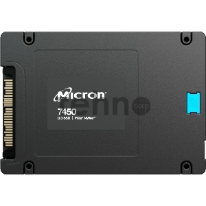 Накопитель Micron SSD 7450 PRO, 3840GB, U.3(2.5 15mm), NVMe, PCIe 4.0 x4, 3D TLC, R/W 6800/5300MB/s, IOPs 1 000 000/180 000, TBW 7300, DWPD 1 (12 мес.)