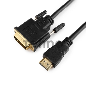Кабель HDMI-DVI Gembird/Cablexpert CC-HDMI-DVI-0.5M, 19M/19M, 0.5м, single link, черный, позол.разъемы, экран, пакет