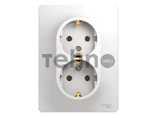 Розетка 2-м СП Glossa с заземл. в сборе бел. SchE GSL000124