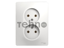 Розетка 2-м СП Glossa 16А IP20 без заземл. бел. SchE GSL000120