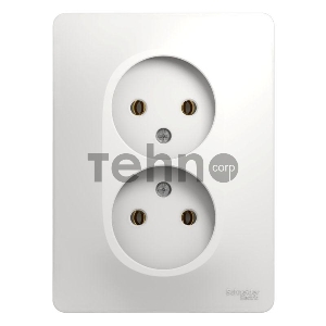 Розетка 2-м СП Glossa 16А IP20 без заземл. бел. SchE GSL000120