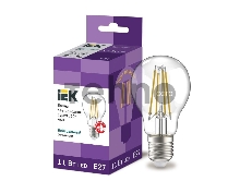 Лампа LED A60 шар прозр. Iek LLF-A60-11-230-40-E27-CL 11Вт 230В 4000К E27 серия 360°