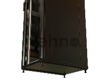 Шкаф серверный WRline (WR-TT-2268-AS-RAL9004) напольный 22U 600x800мм пер.дв.стекл задн.дв.стал.лист 2 бок.пан. 800кг черный 710мм 1166мм IP20 сталь