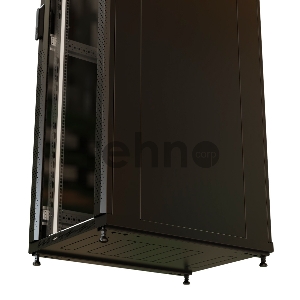 Шкаф серверный WRline (WR-TT-2268-AS-RAL9004) напольный 22U 600x800мм пер.дв.стекл задн.дв.стал.лист 2 бок.пан. 800кг черный 710мм 1166мм IP20 сталь