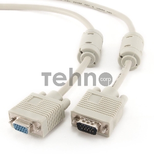 Кабель Gembird/Cablexpert CC-PVGAX-6, Кабель удлинитель VGA Pro , 1.8м, 15M/15F,  экран, феррит. кольца