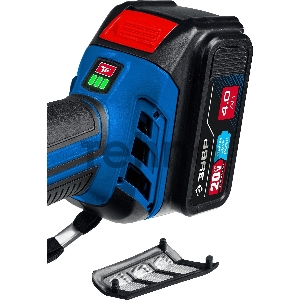 УШМ ЗУБР 20В бесщеточная, 1 АКБ (4Ач), в сумке, Профессионал. AB-125-41