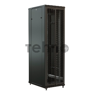 Шкаф коммутационный WRline (WR-TT-2266-DD-RAL9004) напольный 22U 600x600мм пер.дв.перфор.2ств. задн.дв.перфор.2-хст. 2 бок.пан. 800кг черный 510мм 1166мм IP20 сталь