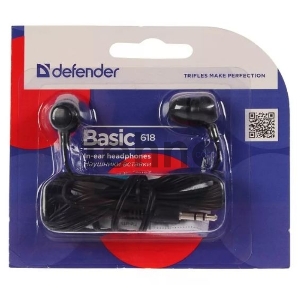 Наушники вставки Defender Basic 618 черный Defender Наушники вставки Basic 618 черный