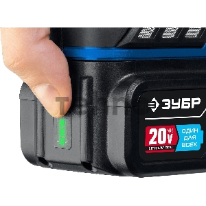 УШМ ЗУБР 20В бесщеточная, 1 АКБ (4Ач), в сумке, Профессионал. AB-125-41