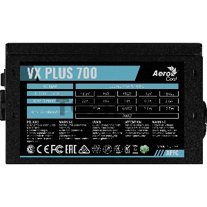 Блок питания Aerocool ATX 700W VX-700 PLUS (24+4+4pin) APFC 120mm fan 4xSATA RTL