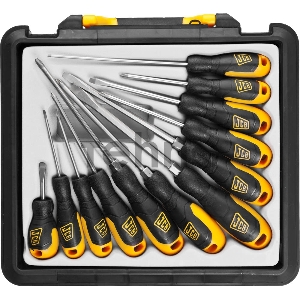 Набор JCB JSD021  сталь S2.двухкомпонентные рукоятки.магнитный наконечник.12 предм.в боксе