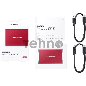 Твердотельный накопитель Samsung SSD 2TB T7 Touch, USB Type-C, R/W 1000/1050MB/s, Red