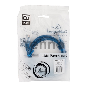Патч-корд медный UTP Cablexpert PP10-1M/B кат.5e, 1м, литой, многожильный (синий)