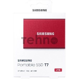 Твердотельный накопитель Samsung SSD 2TB T7 Touch, USB Type-C, R/W 1000/1050MB/s, Red