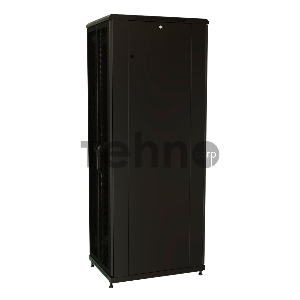 Шкаф коммутационный WRline (WR-TT-2266-DD-RAL9004) напольный 22U 600x600мм пер.дв.перфор.2ств. задн.дв.перфор.2-хст. 2 бок.пан. 800кг черный 510мм 1166мм IP20 сталь