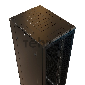 Шкаф коммутационный WRline (WR-TT-2266-DD-RAL9004) напольный 22U 600x600мм пер.дв.перфор.2ств. задн.дв.перфор.2-хст. 2 бок.пан. 800кг черный 510мм 1166мм IP20 сталь