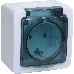 Розетка Iek ERMP12-K03-16-54-EC РСб20-3-ГПБд роз 1м с з/к о/у IP54 (цвет крышки:дымчатый) ГЕРМЕС PLUS, фото 1
