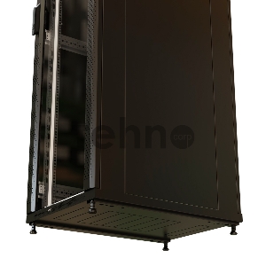 Шкаф серверный WRline (WR-TT-2261-AS-RAL9004) напольный 22U 600x1000мм пер.дв.стекл задн.дв.стал.лист 2 бок.пан. 800кг черный 910мм 1166мм IP20 сталь