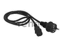 Шнур питания C13-Schuko, 3х0.75, 220В, 10А, черный, 1.8 метра