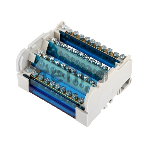 Шина на DIN-рейку в корпусе (кросс-модуль) 4х11 REXANT