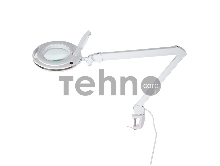 Лупа на струбцине REXANT, круглая, 3D, с подсветкой 60 LED, сенсорный регулятор яркости, белая