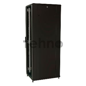 Шкаф коммутационный WRline (WR-TT-2766-AS-RAL9004) напольный 27U 600x600мм пер.дв.стекл задн.дв.стал.лист 2 бок.пан. 800кг черный 510мм 1388мм IP20 сталь