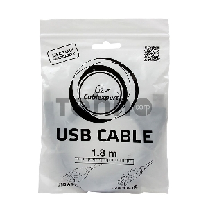 Кабель USB 2.0 Pro Cablexpert CCP-USB2-AMBM-6G, AM/BM, 1.8м, экран, серый