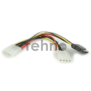 Кабель питания SATA Gembird/Cablexpert CC-SATA-PSY2, 15см, molex 4pin/molex4pin+sata 15pin, на 2 устр.