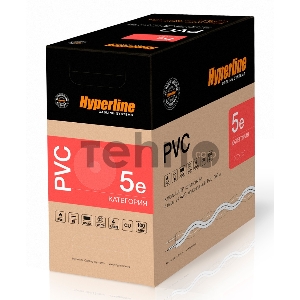 Кабель UTP (U/UTP), кат. 5e, 4 пары, (305 м), (24 AWG), одножильный (solid), серый, PVC