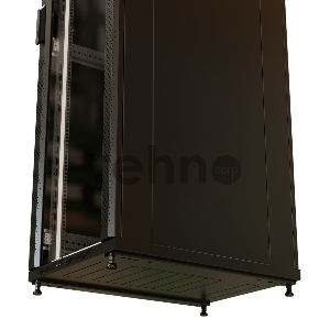Шкаф коммутационный WRline (WR-TT-2766-AS-RAL9004) напольный 27U 600x600мм пер.дв.стекл задн.дв.стал.лист 2 бок.пан. 800кг черный 510мм 1388мм IP20 сталь