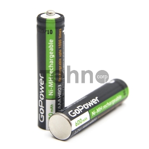 Аккумулятор бытовой GoPower HR03 AAA BL2 NI-MH 600mAh (2/20/320) блистер (2 шт.)