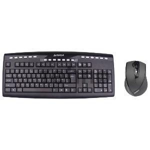 Клавиатура + мышь A4TECH W 9200F USB (черный), 2.4G наноприемник