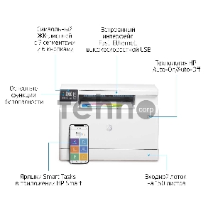 МФУ HP Color LaserJet Pro MFP M182n (7KW54A), принтер/сканер/копир, (А4, чб./цвет 16стр/мин., USB B, LAN)