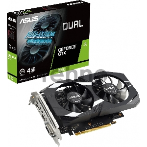 Видеокарта Asus PCI-E DUAL-GTX1650-O4GD6-P-V2 NVIDIA GeForce GTX 1650 4096Mb 128 GDDR6 1620/12000 DVIx1 HDMIx1 DPx1 HDCP Ret