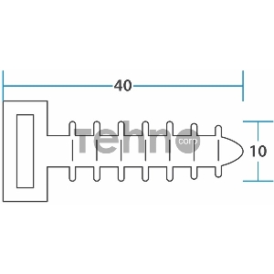 Дюбель под стяжку REXANT (база), d=10 х 40 мм, черный, упаковка 100 шт.