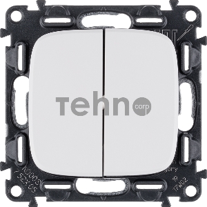 Механизм выключателя 2-кл. СП Valena Allure 10А IP20 250В с лицевой панелью; безвинтовые зажимы бел. Leg 752705