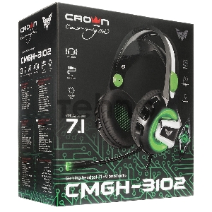 Гарнитура игровая CROWN CMGH-3102 Black&green